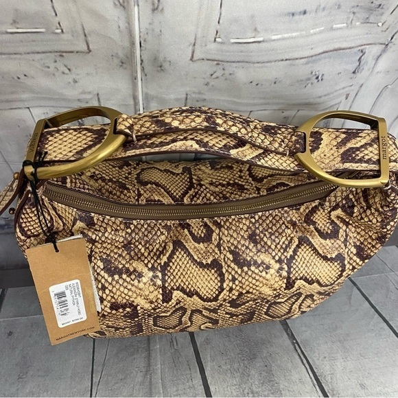 Margot Alexandra Stirrup Snake Natural Python Leather Hobo Shoulder Bag Purse - Picture 8 of 16